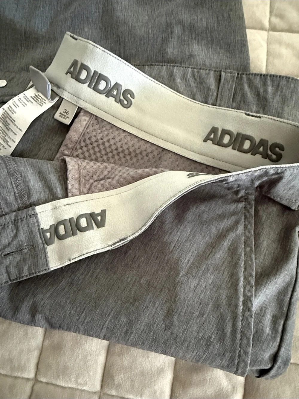 Adidas Men’s Light Gray Athletic Shorts with Subtle Heather